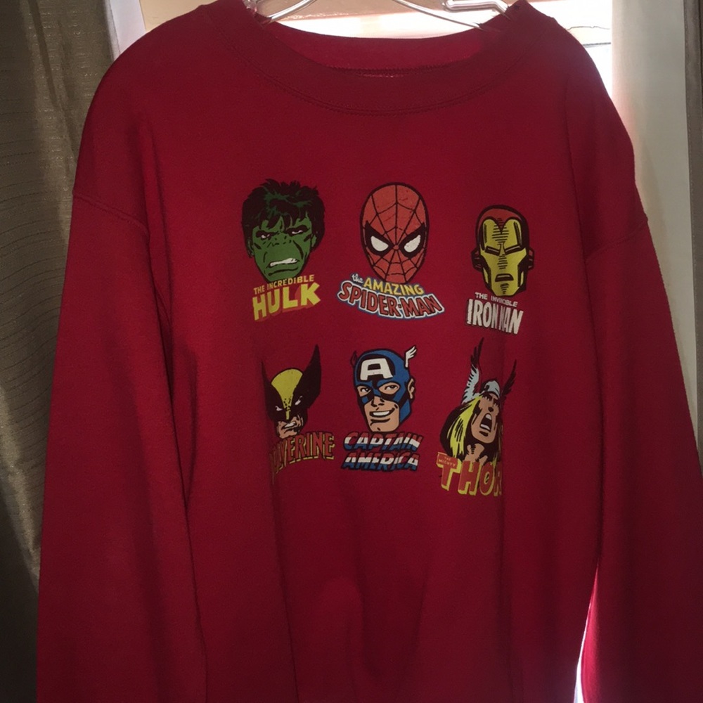 Red Marvel Crew Neck
